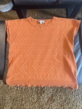 Evolution by Cyrus Women's Burnt Orange Short-Sleeve Textured Knit Top